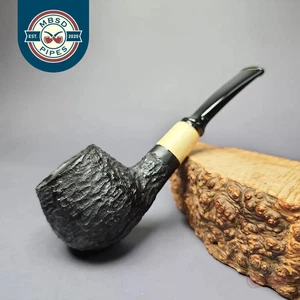 MBSD Briars by Vitale Black Rusticated Author w/ Boxwood Briar Pipe, New - Picture 1 of 11