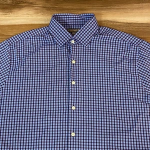 Peter Millar Summer Comfort Button Down Shirt Mens Large Gingham Check - Picture 1 of 9