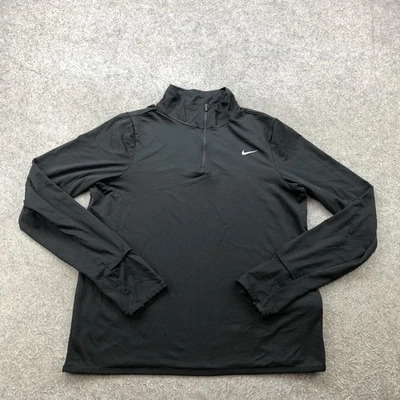 Nike Pullover Women Medium Black Running Dri-Fit Half Zip Long Sleeve Thumbholes - Image 1 of 4