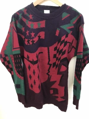 复古 MONDI 抽象图案女式毛衣 S. 西德 — 第 1/4 张图片