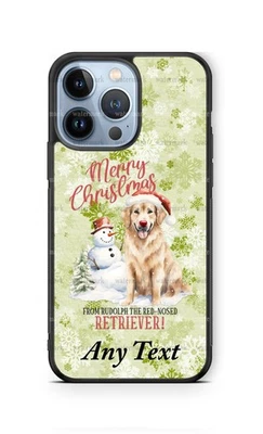 Snowman & Red Nose Retriever Dog Christmas Phone Case for iPhone 16 Samsung A11 - Image 1 of 4