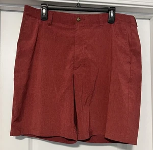 Pro Tour Flat Front Reddish Rouge Men's Golf Shorts Size 36 Polyester Blend EUC - Picture 1 of 3