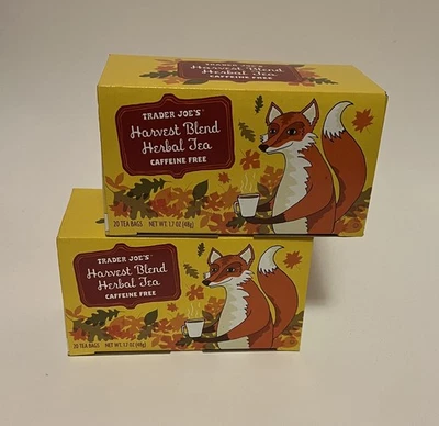 LOTE DE 2 CAJAS – Trader Joe's Harvest Blend té de hierbas SELLADO sin cafeína EE. UU. Foto 1 de 2