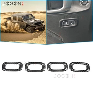 Cubierta de moldura de botón de bloqueo de puerta interior de carbono seco Jeep Gladiator JT 2020-2025 - Imagen 1 de 15