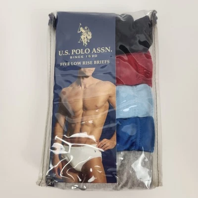 U.S. Polo Assn. Cinco calzoncillos de tiro bajo para hombre talla grande nuevos con etiquetas 100 % algodón colores Foto 1 de 4