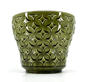 Vintage 1960s UEBELACKER German MCM Art Pottery STARBURST Planter Pot MOD Flower - Picture 1 of 9