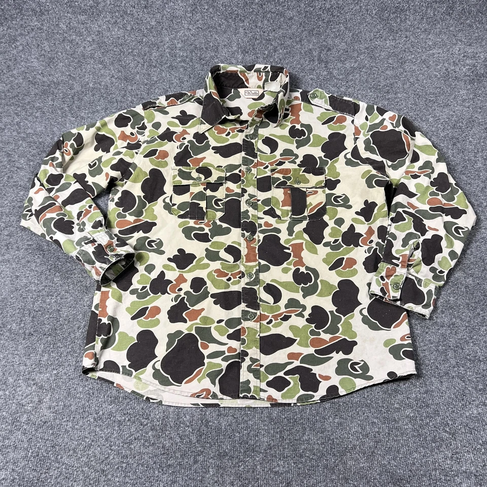Camisa de pared para hombre grande camuflada manga larga botón de caza frontal aire libre ropa de trabajo Foto 1 de 4