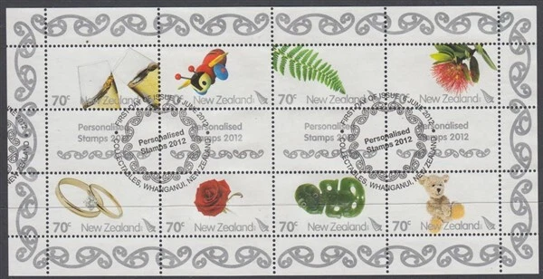 NEW ZEALAND 2012 PERSONALISED STAMPS MINI SHEET USED (ID:063MU2438) - Image 1 of 1