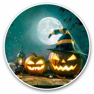 2 x Vinyl Stickers 30cm - Halloween Scary Pumpkin Faces Cool Gift #14882 - Afbeelding 1 van 9