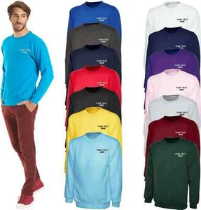 Custom embroidered Sweatshirt Uneek UC203 Personalised text UK seller - Picture 1 of 18