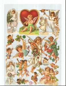German SILVER GLITTER Scrap Die Cut - Christmas Easter Angel Valentine EF7179G - Picture 1 of 2