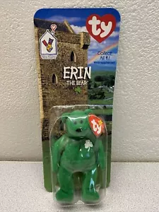 Rare 1997 Ty Erin the Bear McDonald's Happy Meal Teenie Beanie Retired - Picture 1 of 5