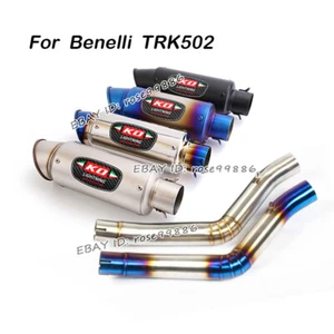 For Benelli TRK 502 TRK502 Exhaust Middle Pipe Link Muffler Tip With DB Killer - Picture 1 of 11