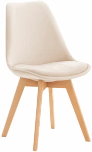 Silla De Comedor Linares En Tela, Terciopelo o En Simil Cuero Con Base De Madera - Imagen 1 de 14