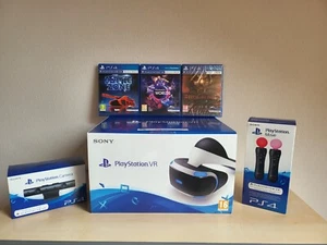 PlayStation 4/5 VR Brille Komplett Set + Kamera, Motion Controller, 3 Spiele - Bild 1 von 2
