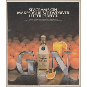 1982 Seagrams Gin: Makes Your Screwdriver Letter Perfect Vintage Print Ad - Picture 1 of 1