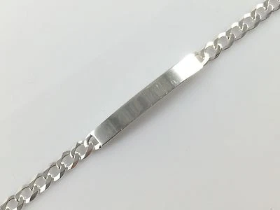 925 Sterling Silver Solid Ladies Curb ID Bracelet 7.5" 8.5gr FREE ENGRAVING - Image 1 of 4