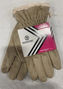 Isotoner Soft Lined Smart Touch Gloves Camel Large Women's - Picture 1 of 3