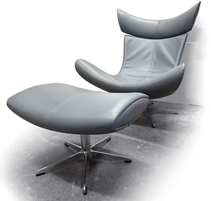 DESIGN CLASSIC Imola BoConcept STYLE SWIVEL ARM CHAIR & FOOT STOOL - Picture 1 of 10