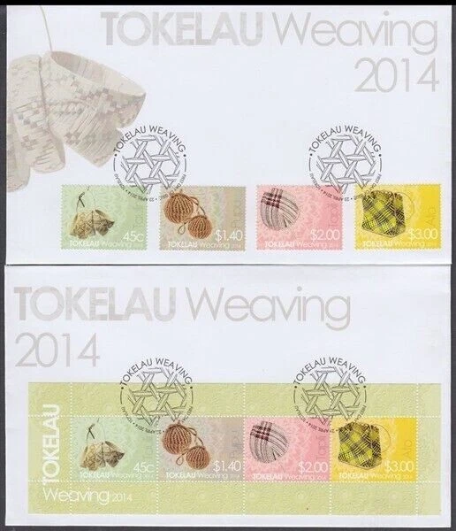 TOKELAU 2014 WEAVING FDC SET (x4) y M/S (ID:181/D62216) Foto 1 de 1