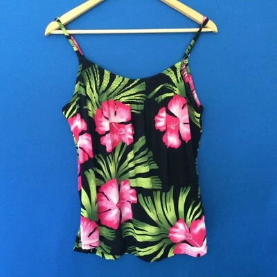 Blusa sin mangas Aloha Hut XL Hawaii floral orquídea XL rayón calado envío rápido a EE. UU. Foto 1 de 4