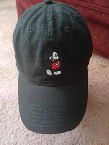Disney Mickey Mouse Hat Cap Black Strap Back Adjustable Adult - Picture 1 of 8