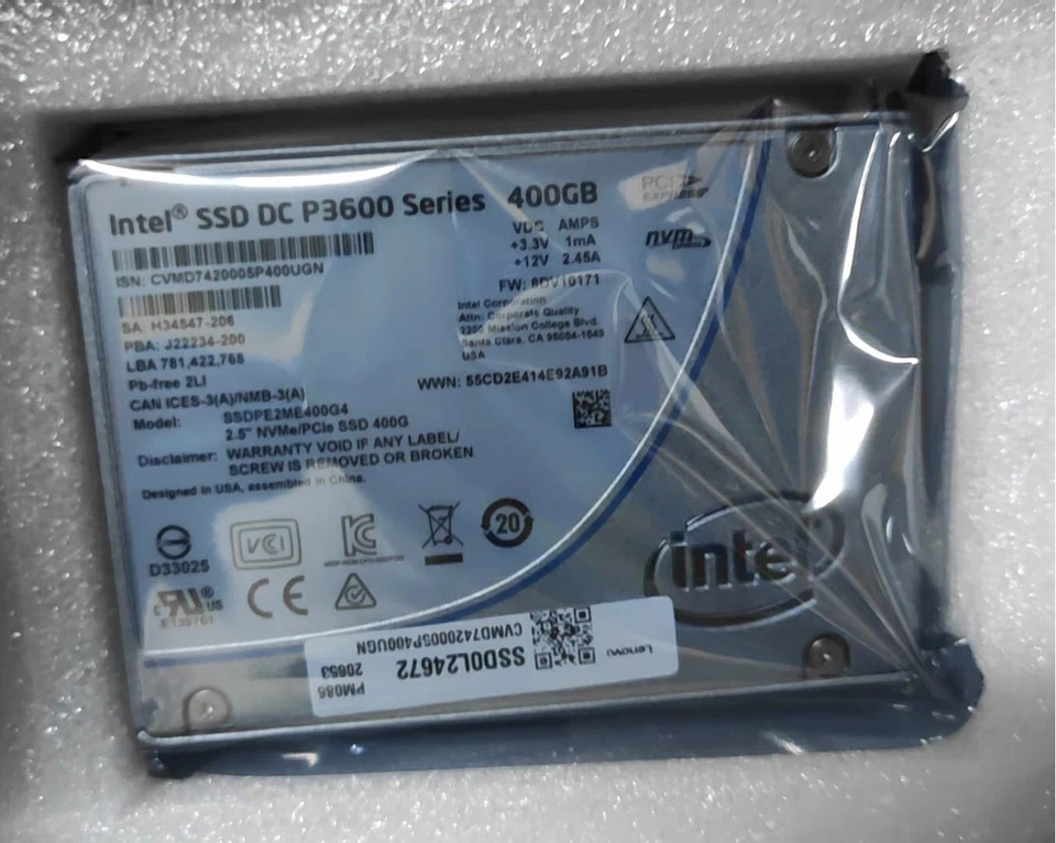 Disco duro Intel DC P3600 Series 400 GB NVMe PCIe 2,5"" SSD SSDPE2ME400G4 HDD Foto 1 de 1