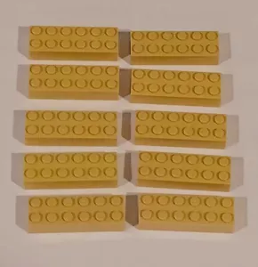 LEGO TAN BRICK LOT / SIZE 2x6 / QTY 10x / Part#2456 Element #4181134 - Picture 1 of 2