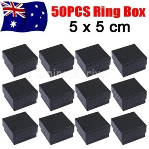 50X Cardboard Ring Stud Earring Gift Box Display Jewelry Case Square Boxes AU - Picture 1 of 8