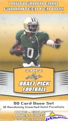 2012 Leaf Football Draft Pick Factory Sealed Blaster Box-50 Card Set-10GOLD+AUTO - Image 1 of 2
