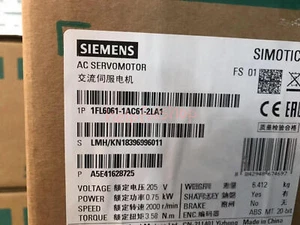 1PCS Siemens Servo Motor 1FL6061-1AC61-2LA1 new - Afbeelding 1 van 1