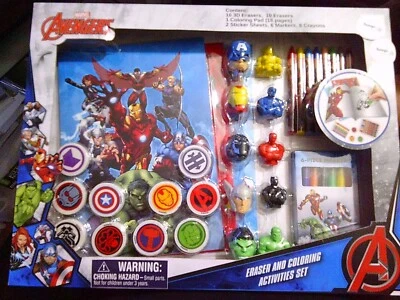NUEVO Marvel Avengers Superhéroes Gomas de borrar 3D y actividades para colorear conjunto con pegatinas Foto 1 de 2