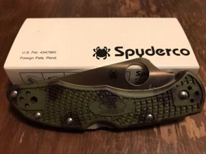 Spyderco Delica 4 Zome Green VG-10 Seki Japan 181mm/72mm Near Mint Condition - Picture 1 of 7