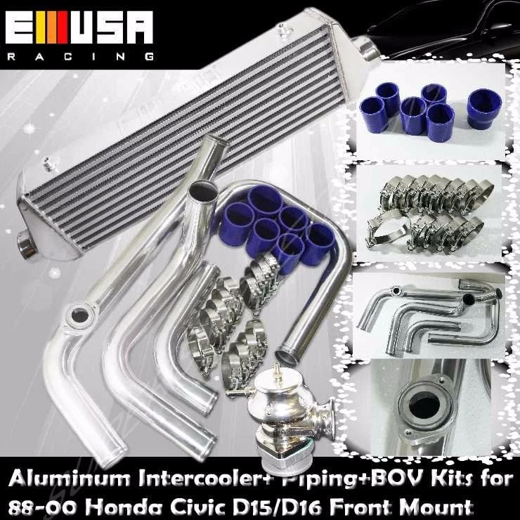 Tubería Intercooler + Intercooler + BOV para 88-00 Civic D15/D16 D Series EX/Si 1,6 L Foto 1 de 4