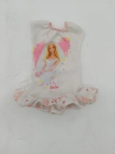 Barbie Vintage Blanco Novia Boda Estampado Camisón Pijama Muñeca Suave Talla 7"L - Imagen 1 de 6