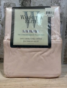 ⭐️WAMSUTTA ELITE 100% pima cotton sateen⭐️2 Pink standard-queen pillowcases⭐️ - Picture 1 of 3