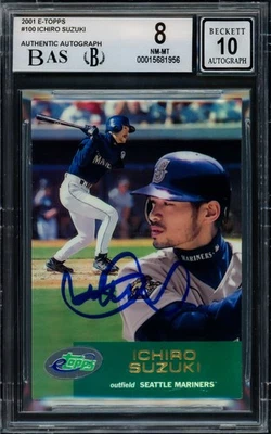 Ichiro Suzuki Auto Signed 2001 eTopps RC 100 Mariners BGS 8 Auto GM 10 Beckett - Image 1 of 2