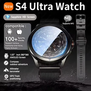 New S4 Ultra AMOLED Outdoor Sports Watch GPS Tracker Heart Rate Waterproof Men - Picture 1 of 36
