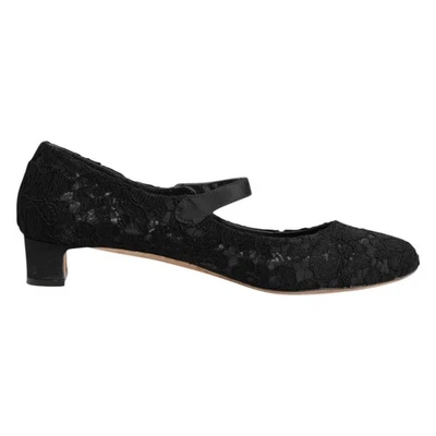 DOLCE & GABBANA Shoes Black Vally Taormina Floral Lace Pumps EU38 / US7.5 580usd - Image 1 of 4