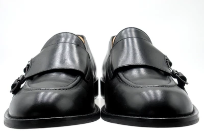 Men's $390 NWOB  Burno Magli Blake Black Double Monk Strap Loafers Size 9.5 M - Image 1 of 4