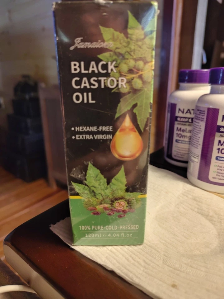 Aceite de ricino negro jamaicano 100 % puro prensado en frío sin hexano virgen extra  Foto 1 de 2