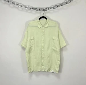 Camisa De Colección Gianni Versace Versus Para Hombre Verde Menta Lino Manga Corta 36/50 - Imagen 1 de 20