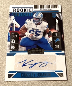 Panini Contenders RC Auto #295 Kingsley Eguakun Lions 2024 - Imagen 1 de 2