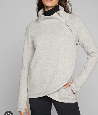 Pullover Athleta Acogedor Karma Asym Talla Grande Gris Forrado de Vellón Atletismo Usado en Excelente Condición  Foto 1 de 4