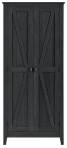 Evolution Farmington 31.5" Wide Storage Cabinet, Black Oak - Picture 1 of 7