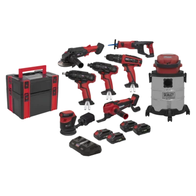 8x 20V Cordless Tool Combo from SV20 Series (Genuine Sealey CP20VCOMBO4) - Image 1 of 4
