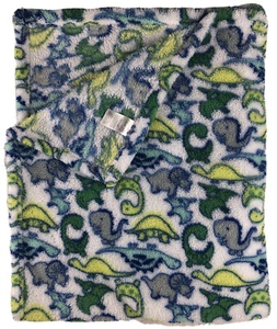 Cutie Pie Dino Plush Baby Fleece Security Blanket Lovey 34x29 Grey Neon Yellow - Picture 1 of 7