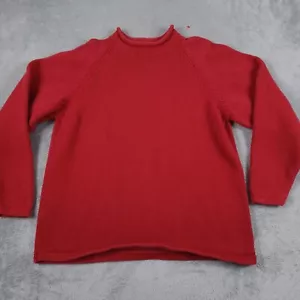 Vintage J Crew Sweater Mens XL Red Oarsman Roll Neck Pullover Knit Cotton - Picture 1 of 7
