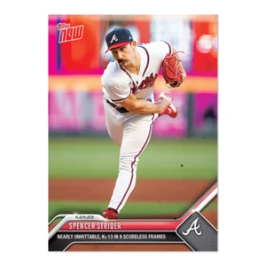 2023 MLB Topps NOW 179 SPENCER STRIDER 13K'S 8 BLANK IP ATLANTA BRAVES - Picture 1 of 2