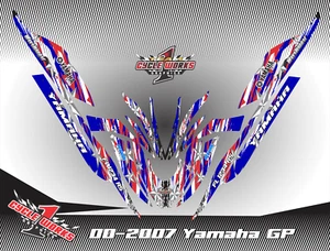 YAMAHA GP1200R AND GP1300R GPR GP 1200 jet ski SEMI CUSTOM GRAPHICS KIT Stars - Picture 1 of 1
